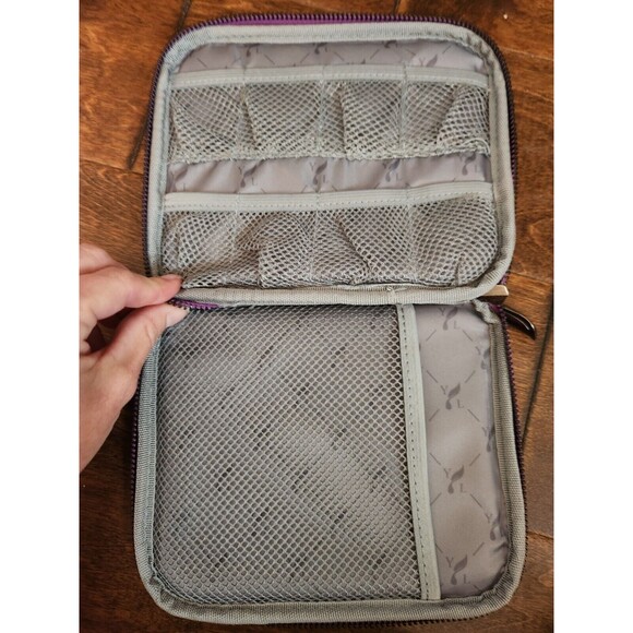 Young Living Essential Oil Travel Carrying Case Stand Zip Around Purple - Picture 2 of 3